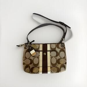 Coach Hamptons Weekender Striped Jacquard Canvas Convertible Shoulder Bag